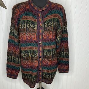 Vintage Retro Alapaca Button Cardigan Size XL